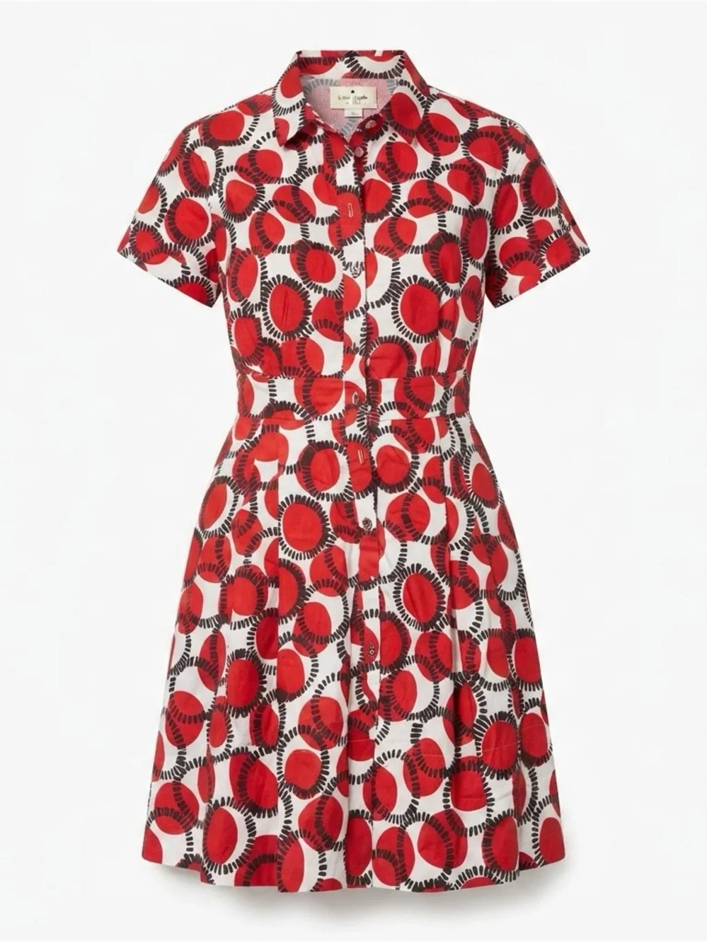 kate spade Red & White Circle-Print Shirt Dress